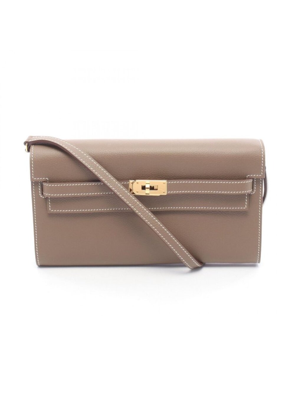 Hermes Shoulder Bag Kelly to Go Etoupe Leather Long